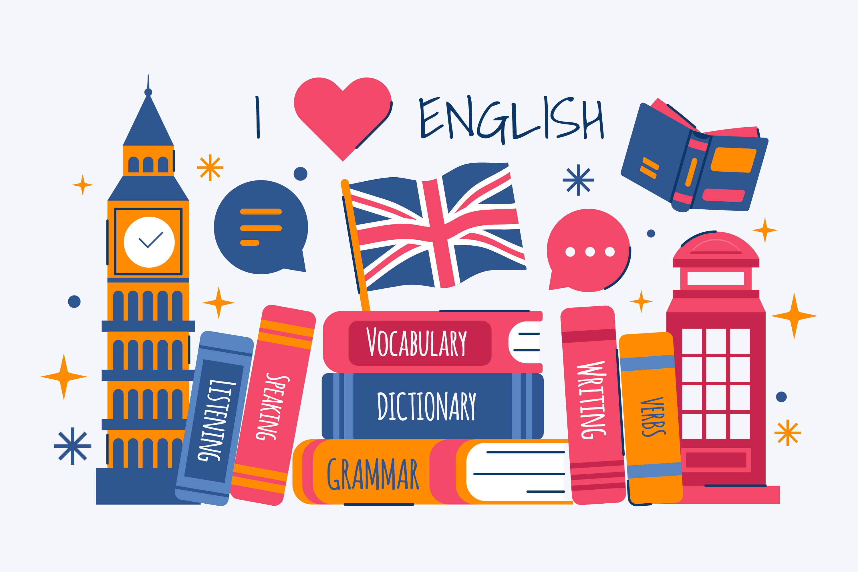 Londres et des livres d'anglais